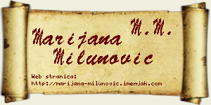Marijana Milunović vizit kartica